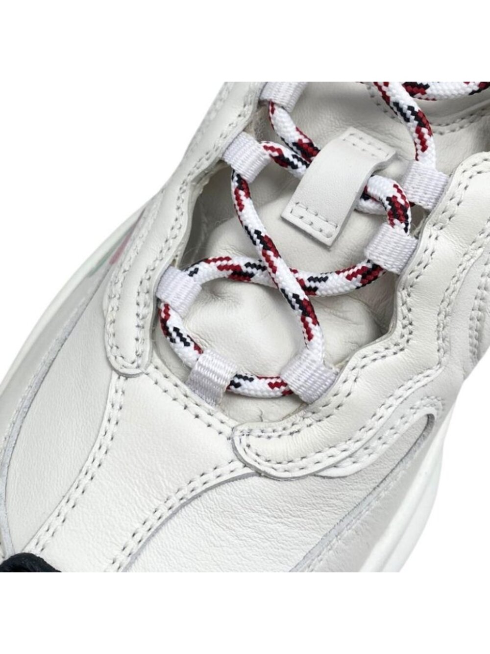 Gucci Sneakers Gglogo 34.5 Leather White Pink Green - Picture 10 of 15